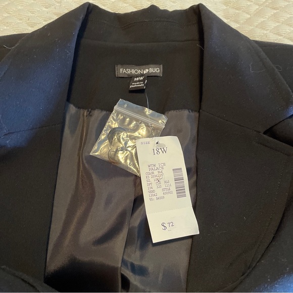 FASHION BUG Size 18W Black Blazer Womens Business Career Timeless 1-Btn  $72 NWT - Picture 7 of 10
